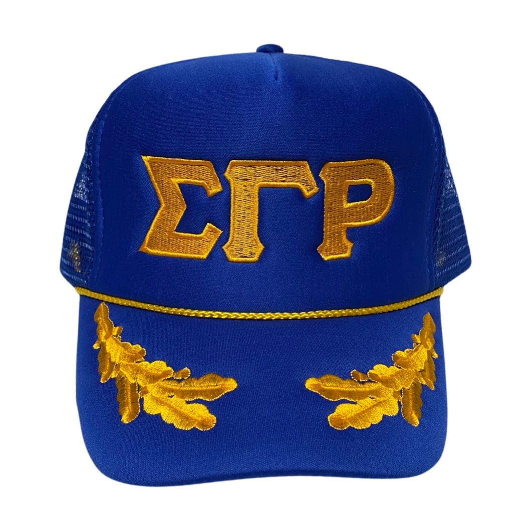 SGRho Trucker Hat Outline Letters