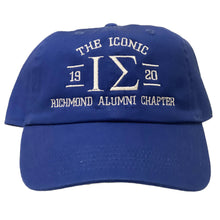 Load image into Gallery viewer, Royal Blue &amp; White Personalized Adjustable Chapter Hat
